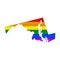 Maryland LGBT flag map. Vector illustration