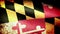 Maryland State Flag Waving, grunge look