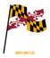 Maryland U.S. State Flag Waving Vector Illustration on White Background