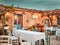 Marzamemi, Sicily - January 01, 2018: View of a typical restaurant in Marzamemi