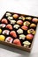 Marzipan sweets as fruits