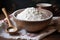 Masa Harina Flour in a Rustic Bowl for Traditional Cooking. Generative By Ai