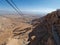 Masada Hill and the Dead Sea seen from the cable car