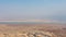 Masada UNESCO world heritage site, the Dead Sea in Israel seen from above in an aerial skyline photo