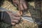 Masai men making fire