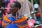 Masai tribe traditional dressed woman in Africa
