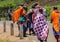 Masai tribe traditional dressed woman and men in Africa, Kenya