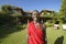 Masai Warrior in red robe at Lewa Conservancy, Kenya Africa