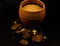 Masala Chai in traditional kullad ceramic pot with Indian spices