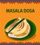 Masala dosa Pakistani food vector illustration