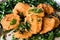 Masala Vadai with curry leafs, a popular Southern Indian deep fried snack