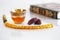 Masbaha, Quran, Arabic tea and dried dates are symbols of Ramadan