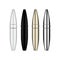 Mascara brush. 3d blank, silver, white, gold, black mascara tubes. Vector illustration of cosmetic product container