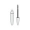 Mascara brush. 3d blank, white mascara open tube with brush. Vector illustration of cosmetic product container