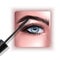 Mascara design picture, with single Blue eye and eyelash for advertising use, Realistic 3d illustration