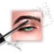 Mascara design picture, with single Blue eye and eyelash for advertising use, Realistic 3d illustration