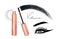 Mascara eyeliner and brush stroke vector, beauty and cosmetic background. Vector illustration