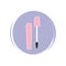 Mascara make up icon logo vector illustration on circle with brush texture for social media story highlight