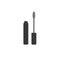 Mascara silhouette icon. Set of separate tube, eyelash brush. Black simple illustration of decorative cosmetics makeup