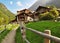 Mascognaz, Aosta Valley. Typical mountain architecture