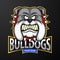 Mascot of angry bulldog head, logo for a sport team