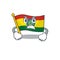 Mascot of angry flag ethiopia cartoon character style