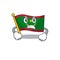 Mascot of angry flag mauritania cartoon character style