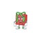 Mascot of angry red gift box cartoon character design