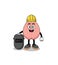 Mascot of brain as a welder