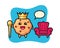 Mascot cartoon of chocolate chip cookie as a king