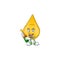 Mascot cartoon design of gold hair serum making toast with a bottle of beer