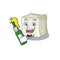 Mascot cartoon design of sugar cube with bottle of beer