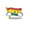 Mascot cartoon flag ghana in with crying character