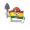 Mascot cartoon flag ghana in with miner character