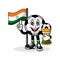 Mascot cartoon football india flag with trophy winner