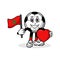 Mascot cartoon football love marocco flag design