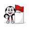 Mascot cartoon football marocco flag with banner