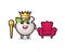 Mascot cartoon of herbal bowl as a king