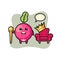 Mascot cartoon of radish as a king