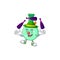 Mascot cartoon style of green chemical bottle playing Juggling on stage