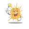 Mascot character design of mycobacterium kansasii with has an idea smart gesture
