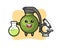 Mascot character of grenade as a scientist