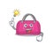 Mascot character of smart woman sport bag has an idea gesture