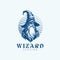 Mascot Character Wizard Logo Design Vector Illustration Template Idea