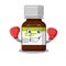 Mascot design of antibiotic bottle as a sporty boxing athlete