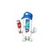 Mascot design concept of digital thermometer work as smart Plumber