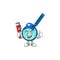 Mascot design concept of magnifying glass work as smart Plumber