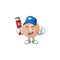 Mascot design concept of rounded bandage work as smart Plumber