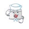 A mascot design of first aid kit Sailor wearing hat