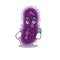 Mascot design of lactobacillus rhamnosus bacteria showing waiting gesture